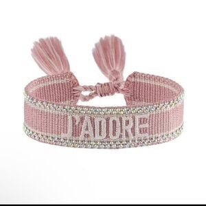 Pink J'adore Woven Bracelet